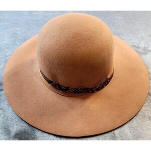 NWT Nine West Women's 100% Wool Hat Boho Brown Round Adjustable